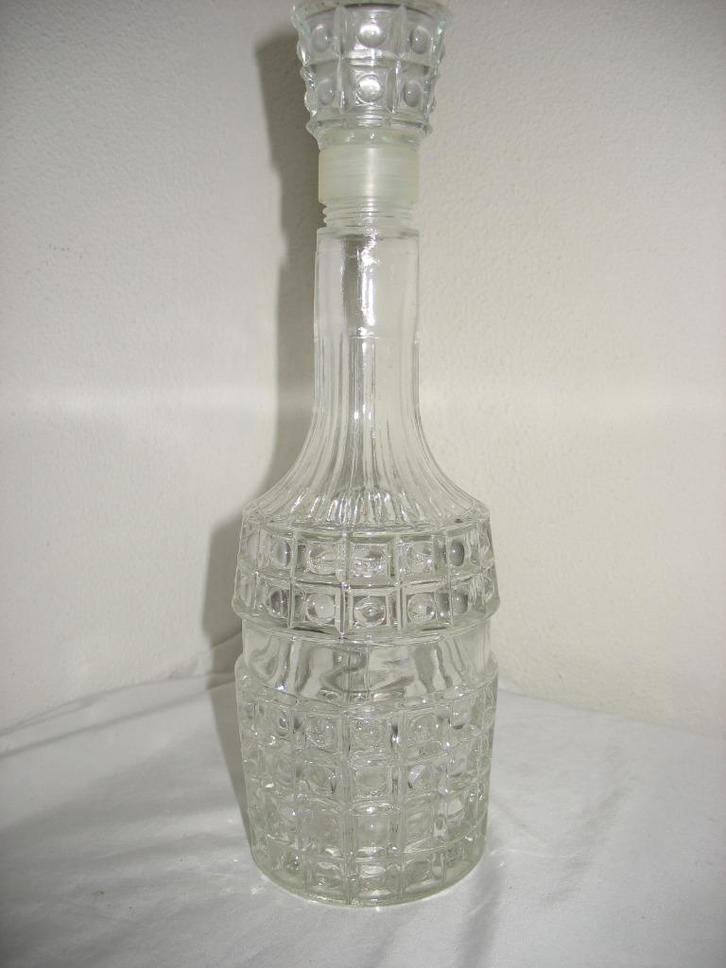 Glazen Karaf met Dop * Halve Druppels *Vintage, Antiek en Kunst, Antiek | Glas en Kristal, Ophalen of Verzenden