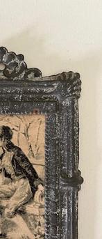 Klein vertind metalen lijstje met nostalgische afbeelding, Ophalen of Verzenden, Gebruikt