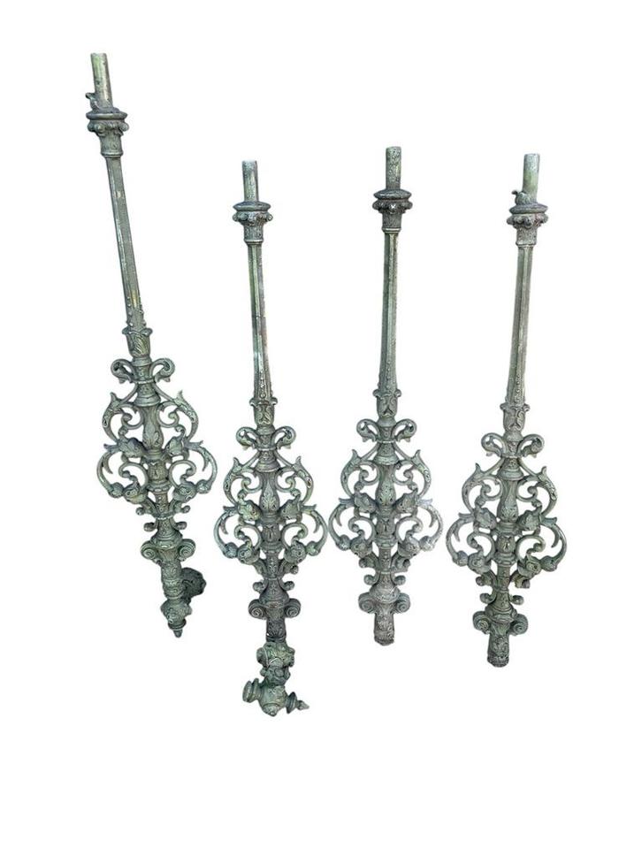 Gietijzeren Trapspijlen Blauwgroen - 25 stuks, Antiek en Kunst, Curiosa en Brocante, Ophalen