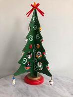 Houten kerstboom+ houten kerstboomfiguurtjes handbeschilderd, Diversen, Kerst, Ophalen of Verzenden, Zo goed als nieuw