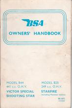 BSA B44 B25 Owner handbook (7102z), Motoren, Ophalen of Verzenden, Overige merken