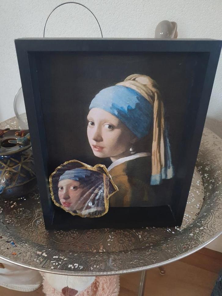 St Jacobsschelp Kunst - Meisje met de Parel, Antiek en Kunst, Kunst | Schilderijen | Klassiek, Ophalen of Verzenden