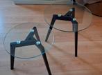 Glazen Bijzettafeltjes - Set van 2, Huis en Inrichting, Ophalen, Minder dan 45 cm, Minder dan 55 cm, Gebruikt