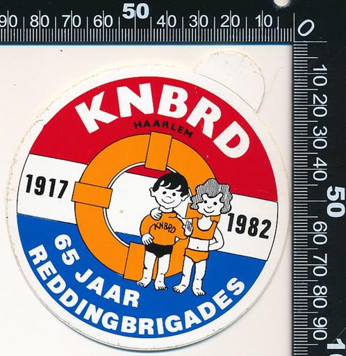 Sticker: KNBRD Reddingbrigades - 65 Jaar - Haarlem, Verzamelen, Stickers, Ophalen of Verzenden