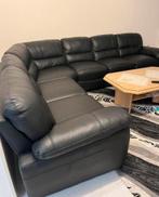 GRATIS Hoekbank + 1zitsbank zwart imitatieleer (Beschadigd), Huis en Inrichting, Banken | Bankstellen, Ophalen, Gebruikt, 100 tot 125 cm