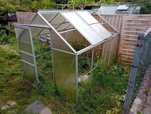 Tuinkas 190 bij 250 compleet incl. fundering, Tuin en Terras, Kassen, Gebruikt, Aluminium, Polycarbonaat, Ophalen