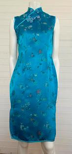 Authentieke Shanghai Dress / Chinese Jurk, Maat 38/40 (M), Overige typen, Blauw, Ophalen of Verzenden