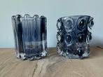 Glazen Waxinelichthouders Set, Blauw, Ophalen of Verzenden, Minder dan 50 cm, Glas
