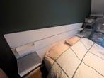 NORDLI Bedframe + Achterwand & opberglades wit 160x200 cm, Ophalen, Wit, Tweepersoons, Zo goed als nieuw