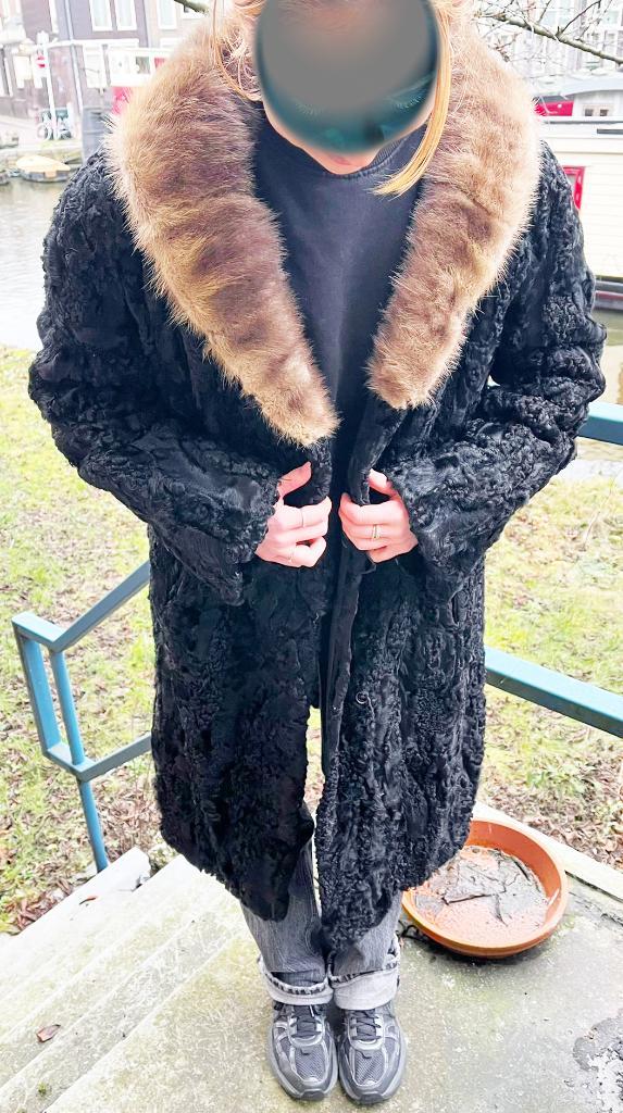 Pracht Vintage Bontjas - Meteoor Bont N.V., Kleding | Dames, Jassen | Winter, Zo goed als nieuw, Maat 38/40 (M), Zwart, Ophalen