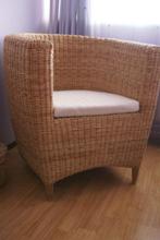Rotan kuipstoel, strak model, modern, i.z.g.st., Ophalen, Zo goed als nieuw, Riet of Rotan, Minder dan 50 cm