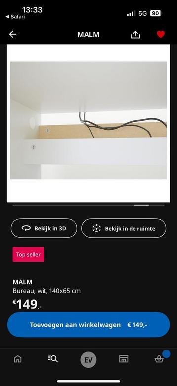 IKEA Malm bureau - goede staat - afbeelding 10