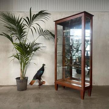 Antieke vitrine, vitrinekast, oude kast, antieke spiegel beschikbaar voor biedingen