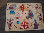 Houten Puzzel met Dieren/Circus/Vervoer, 2 tot 4 jaar, 10 tot 50 stukjes, Ophalen of Verzenden, Zo goed als nieuw