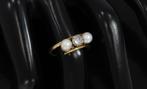 Grote diamant 14k gouden antieke parel ring dames vintage, Ophalen of Verzenden, Goud, Ring, Met edelsteen