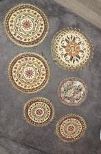 Vintage Onderzetters - Set van 6, Overige materialen, Gebruikt, Schaal, Rond