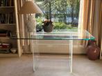 Tafel, sidetable, facetgeslepen glas, design, 150x100 cm, Huis en Inrichting, Tafels | Sidetables, Ophalen, Gebruikt, 100 tot 150 cm