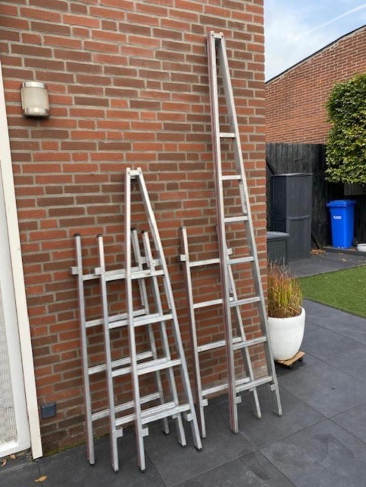 Haca Glazenwassers - / Puntladders, Doe-het-zelf en Verbouw, Ladders en Trappen, Gebruikt, Ladder, 4 meter of meer, Ophalen