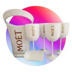 4 glazen + ice-Bucket + ijsschep + cadeau  MOËT & CHANDON ‼️, Ophalen of Verzenden, Nieuw