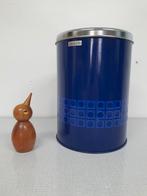 Brabantia kobaltblauw XL blik/ton. Vintage prullenbak., Ophalen of Verzenden