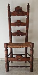 Antieke kasteelstoel met rieten zitting, Antiek en Kunst, Antiek | Meubels | Stoelen en Banken, Ophalen
