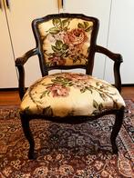 Stoel notenhout bekleding stof bloemmotief, Ophalen