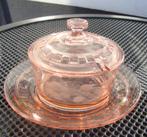 oud roze glas - suikerpotje  (helemaal gaaf), Antiek en Kunst, Antiek | Glas en Kristal, Ophalen of Verzenden