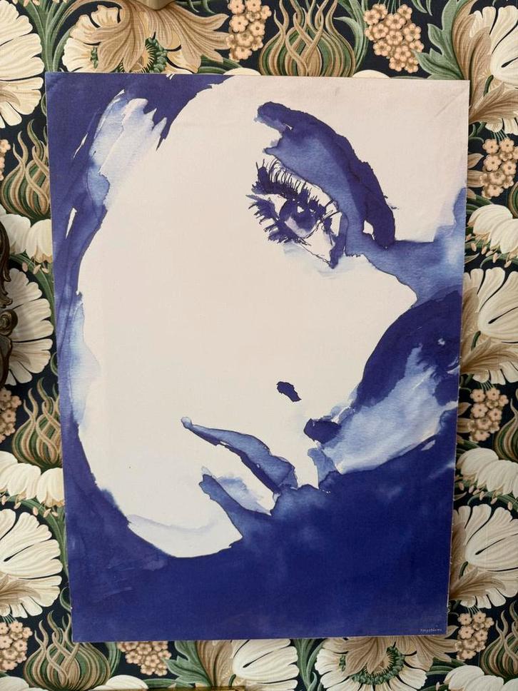 Indigo Canvas van Tiny Story - 41,5 x 57 cm, Antiek en Kunst, Kunst | Tekeningen en Foto's, Ophalen of Verzenden