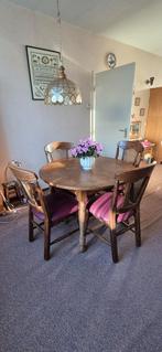 Eettafel met 4 stoelen - Gebruikt, Gouda, Ophalen, Gebruikt, Klassiek, Rond