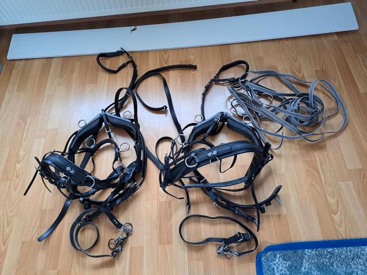 Aangeboden: tweespan shetlander/ a pony tuig, zilco, Dieren en Toebehoren, Paarden en Pony's | Hoofdstellen en Tuigage, Gebruikt