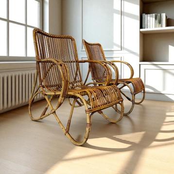Set van 2 vintage rotan fauteuils / eenzitjes Rohé beschikbaar voor biedingen