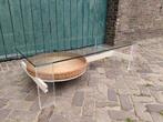 Vintage design salontafel - plexiglas - lectuurmand, Ophalen, 50 tot 100 cm, 50 tot 100 cm, Zo goed als nieuw