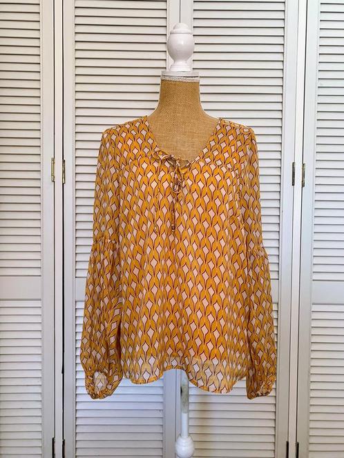 Okergele 2-delige blouse print Harper & Yve L, Kleding | Dames, Blouses en Tunieken, Zo goed als nieuw, Maat 38/40 (M), Geel, Ophalen of Verzenden