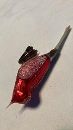 Vintage antieke kerstbal, vogeltje rood, Diversen, Kerst, Ophalen of Verzenden, Zo goed als nieuw