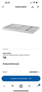 Inzet uittrekbare plank pax komplement, Zo goed als nieuw, Minder dan 100 cm, 50 tot 75 cm, 50 tot 100 cm