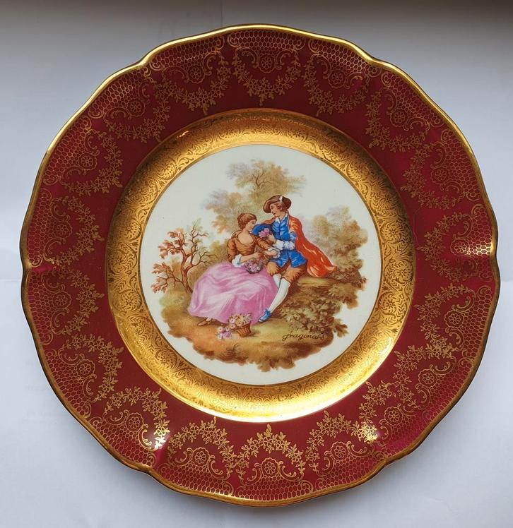 Limoges romantisch porselein bordje in perfecte staat, Antiek en Kunst, Antiek | Porselein, Ophalen of Verzenden