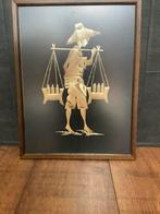 Vintage bamboe hout kunst van Aziatische boer, Ophalen of Verzenden, Zo goed als nieuw