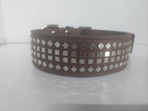 Nieuwe stoere leren brede hondenhalsband halsband hond bruin, Dieren en Toebehoren, Hondenhalsbanden en Penningen, Nieuw, Ophalen of Verzenden