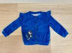 Z.g.a.n. Blauw vestje van CarlijnQ met volants, maat 86 / 92, Ophalen of Verzenden, Zo goed als nieuw, CarlijnQ, Truitje of Vestje