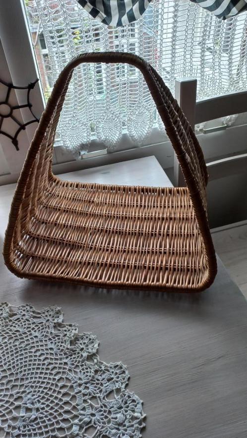 Brocante haardblokken mand uit Frankrijk, Huis en Inrichting, Woonaccessoires | Schalen en Manden, Gebruikt, Mand, Rechthoekig