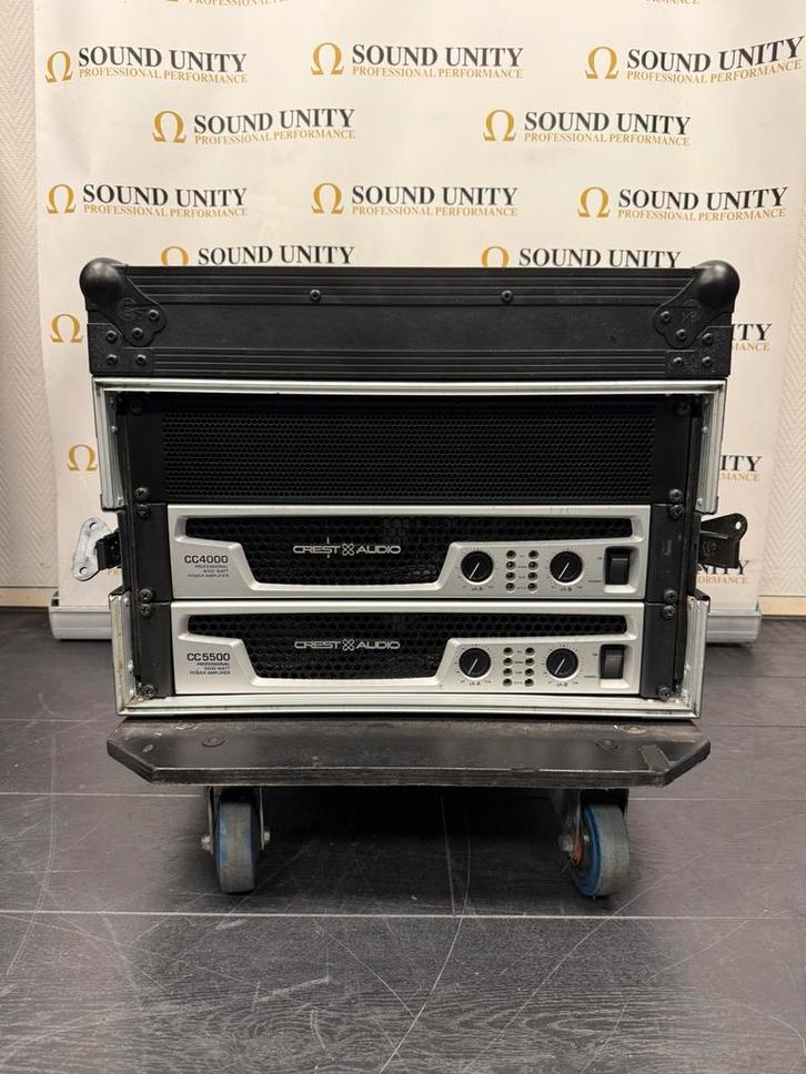 CREST AUDIO - CC4000 / CC5500 versterkerrack, Audio, Tv en Foto, Luidsprekers, Zo goed als nieuw, Front, Rear of Stereo speakers