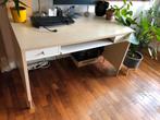 Bureau 120x60 met lades & uitschuifblad - Berkenfineer, Ophalen, Gebruikt, Bureau