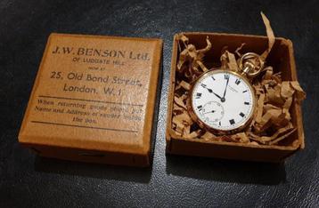 Engels massief gouden zakhorloge 'J.W. Benson London' 1934 beschikbaar voor biedingen