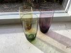 3 vintage longdrink glazen max verboeket paars geel groen, Ophalen of Verzenden, Zo goed als nieuw, Overige typen