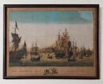 Old antique print titled 'De Reede van Batavia'18th, 46x36cm, Antiek en Kunst, Ophalen of Verzenden