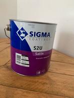 Sigma S2U Satin Zijdeglans Wit - 2.5 Liter, Doe-het-zelf en Verbouw, Verf, Beits en Lak, Wit, Nieuw, Ophalen of Verzenden, Verf