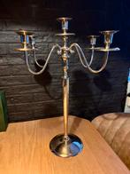 Zilverkleurige Kandelaar - 5 Armen, 55cm, Antiek en Kunst, Ophalen, Zilver