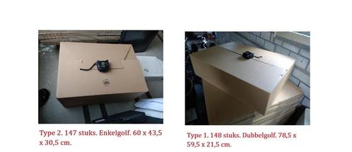 Verzenddozen. Enkel- en dubbelgolf. Splinternieuw. 2 maten, Doe-het-zelf en Verbouw, Kratten en Dozen, Nieuw, Doos, 50 tot 75 cm