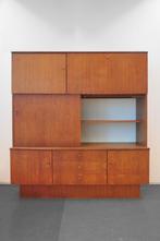 teakhouten buffetkast wandkast bar, Ophalen, Gebruikt, 150 tot 200 cm, Vintage