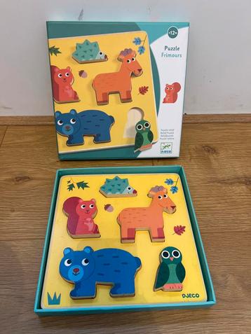Djeco houten vormenpuzzel Frimours - dierenpuzzel 12m+ beschikbaar voor biedingen